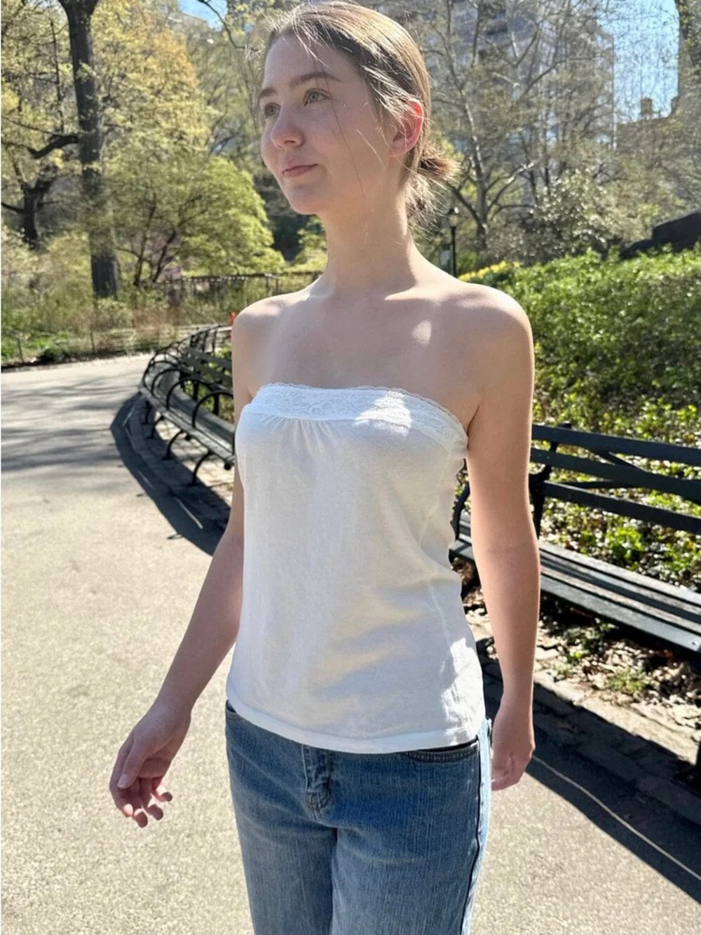 Brandy melville white lucky tube top